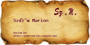Szám Marion névjegykártya